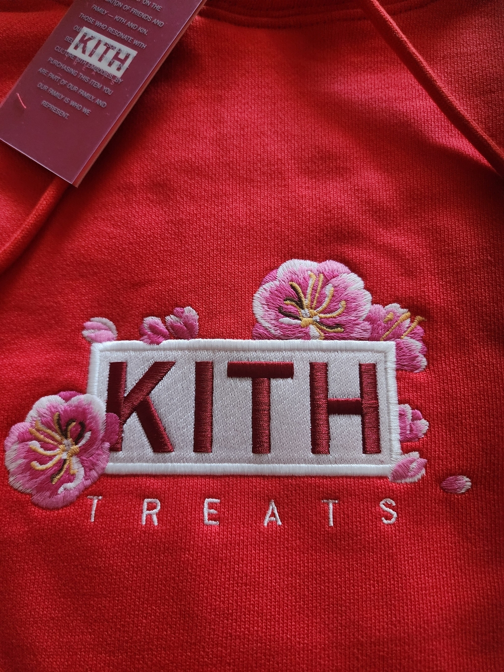 KITH Treats Year of Snake Red Hoodie Medium M Plum Blossom Lunar New Year